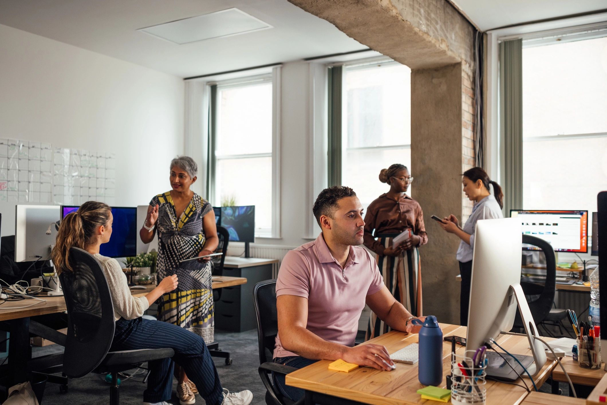 Office team working together